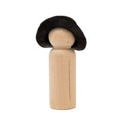 #20A wood man peg doll with a #3032D hat